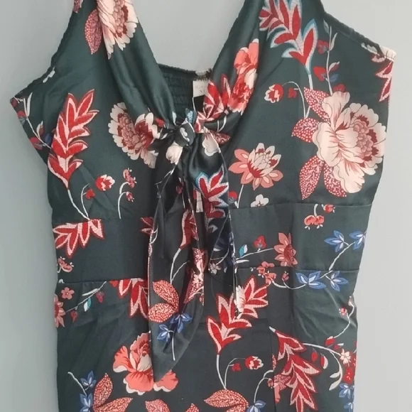 NWT Fashionme Floral V-Neck Spaghetti-Strap Maxi Dress Size XL - Picture 7 of 9